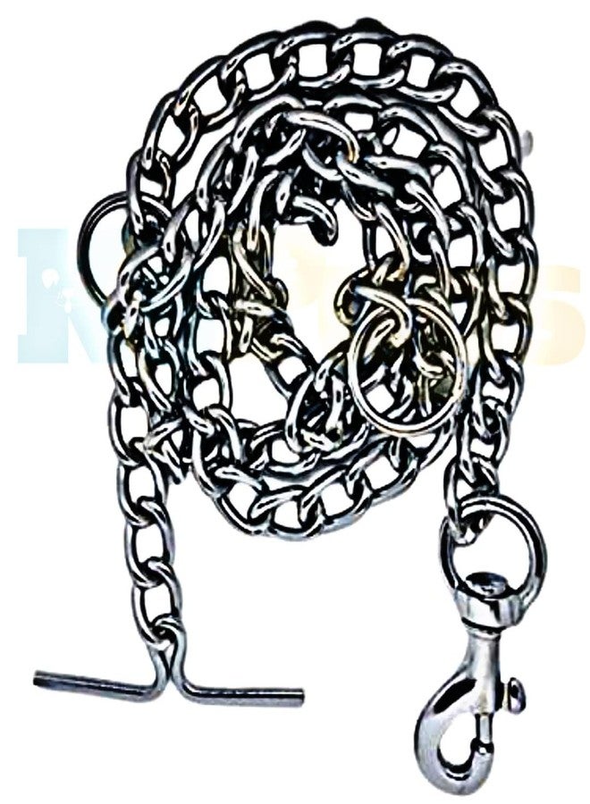 KsPups Heavy Weight I Stainless Steel Long Chain I for Heavy Dog Breeds Animals Silver I (L - 60 inch) Chain No-4 Weigth 950 Grams - Image 1